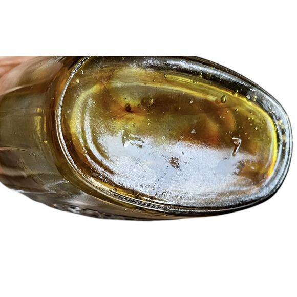 Franklin TWD Glass Bottle VTG Amber Embossed Eagle and Ship 8.75" Bicentennial - Picture 7 of 14